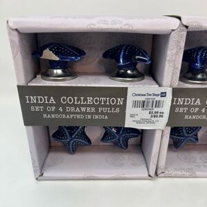 India Collection Ceramic Drawer Pulls  Knob Set of 7 Starfish Christmas Shop
